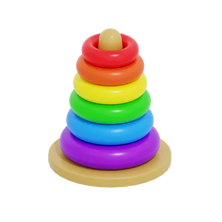 Anillos de arcoiris  3D Icon