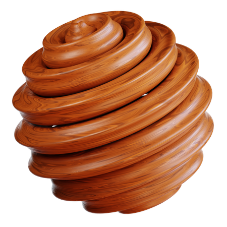 Anillos concéntricos giratorios de madera  3D Icon