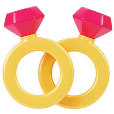 Anillos de amor  3D Icon