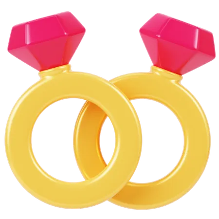 Anillos de amor  3D Icon