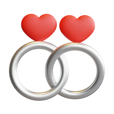 Anillos de amor  3D Icon