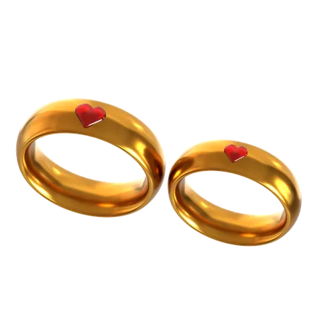 Anillos de pareja  3D Icon