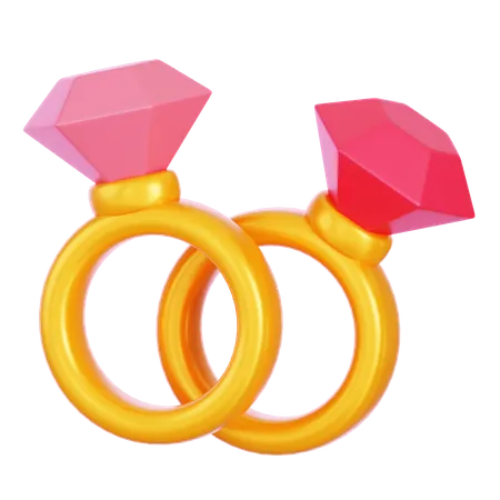 Anillos de pareja  3D Icon