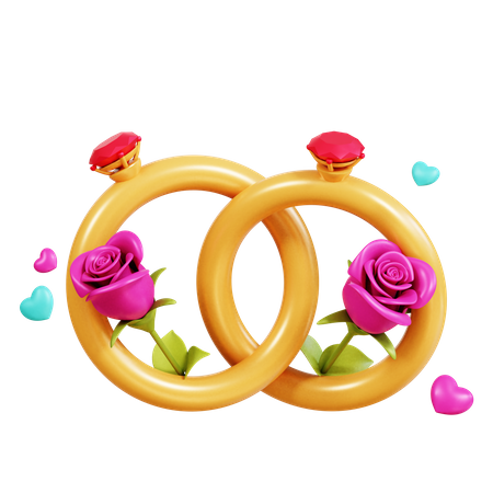 Anillos de pareja  3D Icon