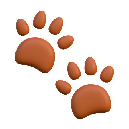 Animal Foot Trace  3D Icon