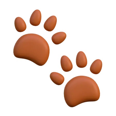 Animal Foot Trace  3D Icon