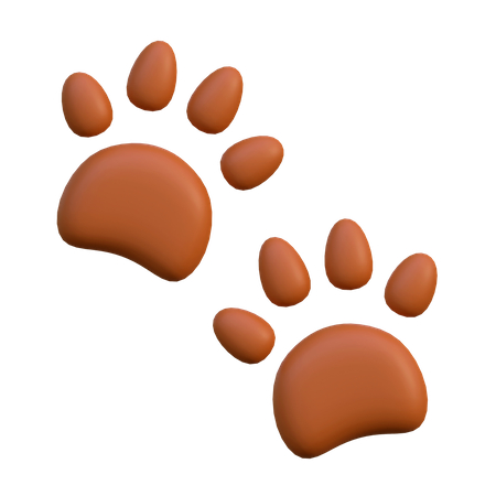 Animal Foot Trace 3D Icon