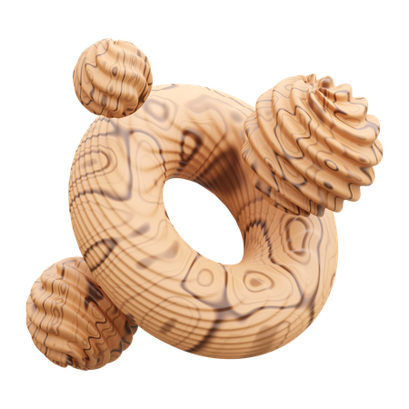 Forme abstraite d'anneau et de boule en spirale  3D Icon