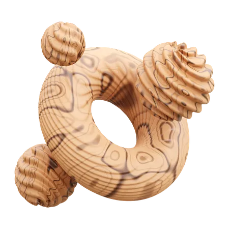 Forme abstraite d'anneau et de boule en spirale  3D Icon