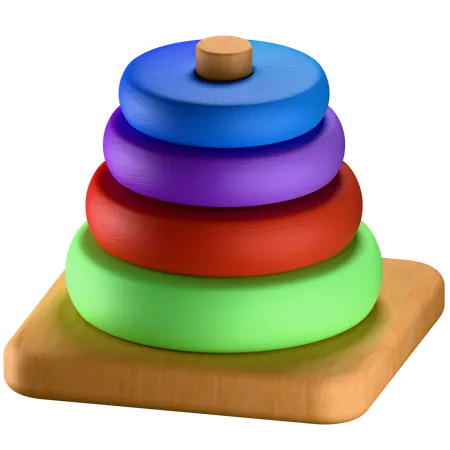 Pyramide d'anneaux  3D Icon