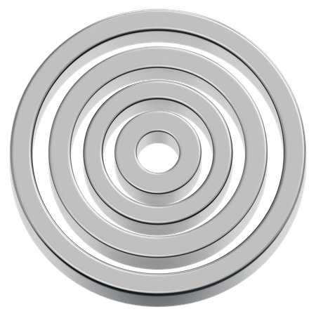 Anneaux circulaires chromés superposés  3D Icon
