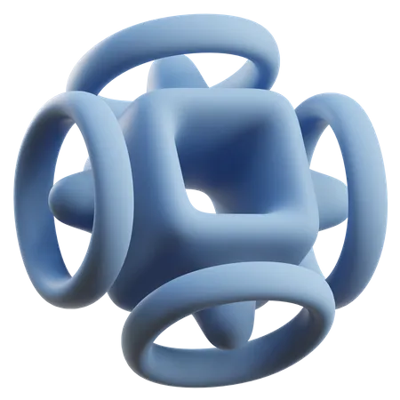 Cube anneaux forme abstraite  3D Icon