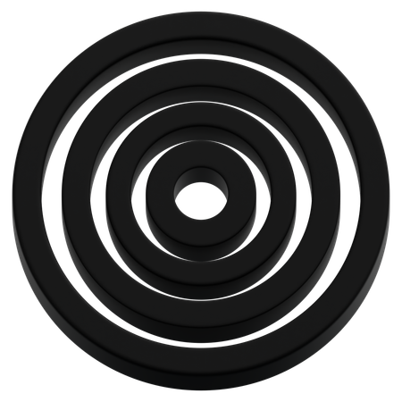 Anneaux de cercle noir superposés  3D Icon