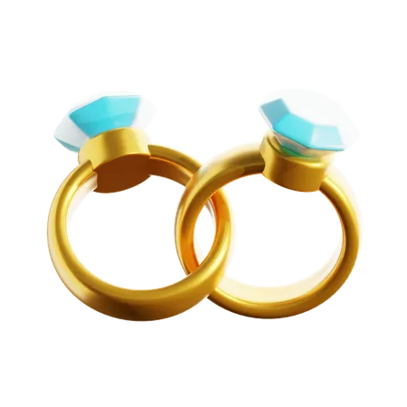 Anneaux de mariage  3D Icon