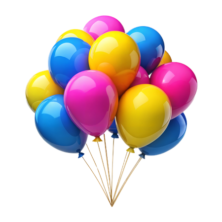Bouquet de ballons d'anniversaire  3D Icon