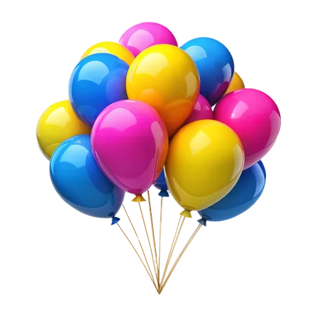 Bouquet de ballons d'anniversaire  3D Icon