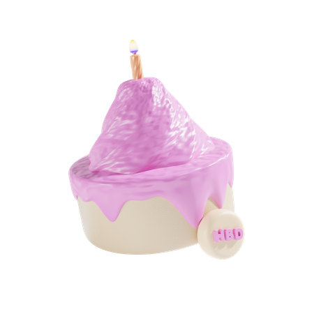 Petit gâteau d'anniversaire  3D Icon