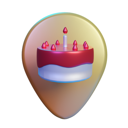 Emplacement du gâteau d'anniversaire  3D Illustration