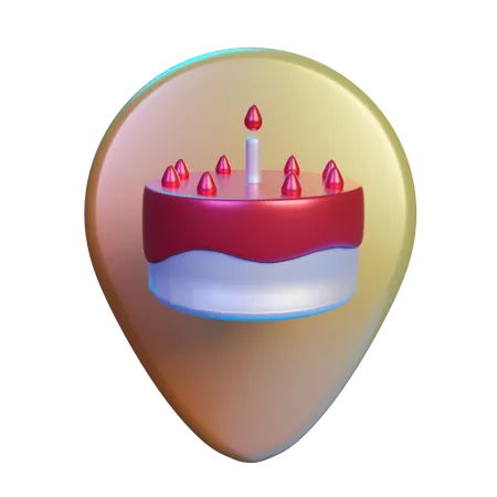 Emplacement du gâteau d'anniversaire  3D Illustration