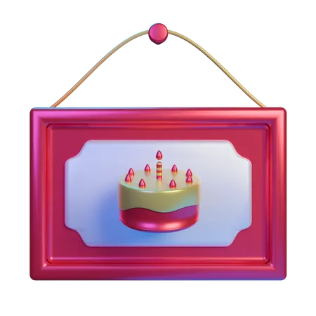 Photo d'anniversaire  3D Illustration