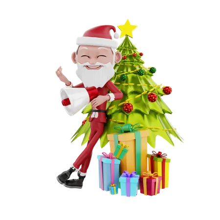Annonce du Père Noël fête de Noël  3D Illustration