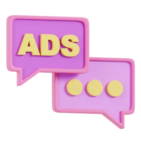 Chat publicitaire  3D Icon