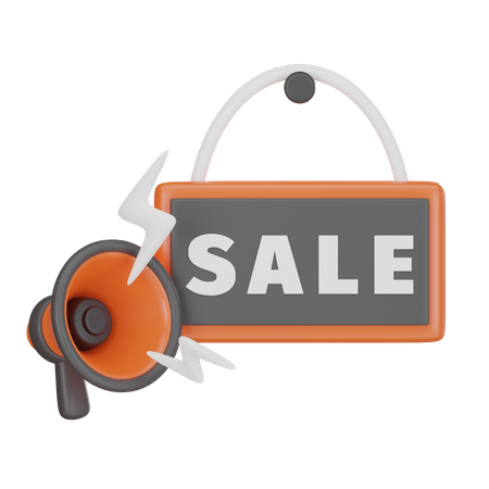 Announcement And Sale Sign  3D Icon