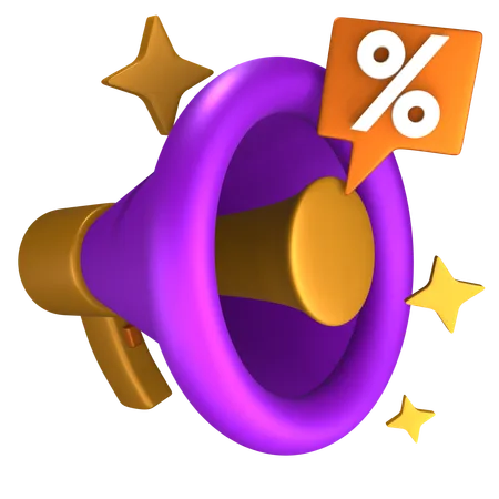 Announcement Discount  3D Icon