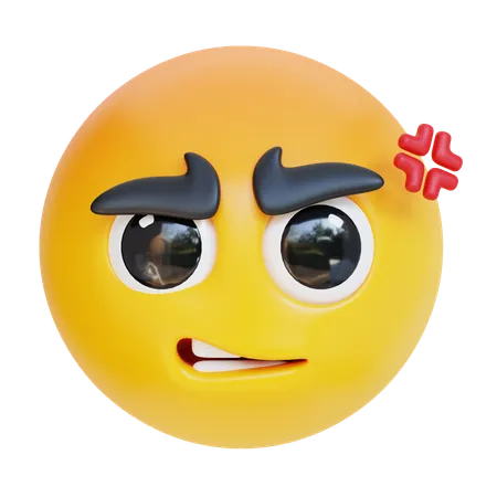 3 D Annoyed Face Emoticon Icon Illustration 3D Icon