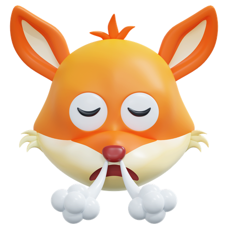 Annoyed Fox Emoticon  3D Icon