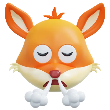 Annoyed Fox Emoticon  3D Icon