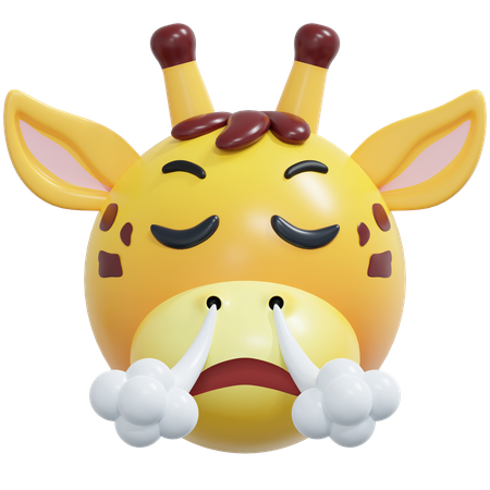 Annoyed Giraffe Emoticon  3D Icon