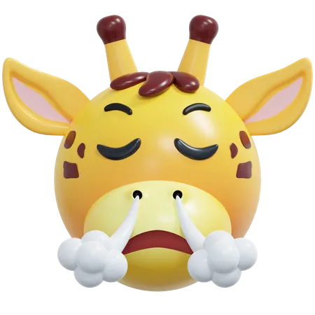 Annoyed Giraffe Emoticon  3D Icon