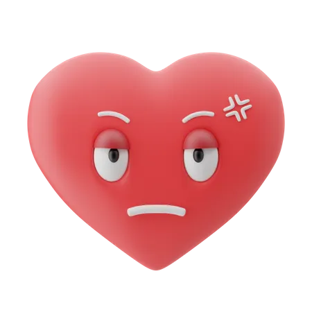Annoying Heart Expression 3 D Illustration 3D Emoji