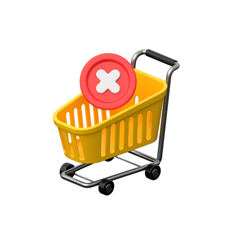 Annulation de la commande du panier.  3D Icon