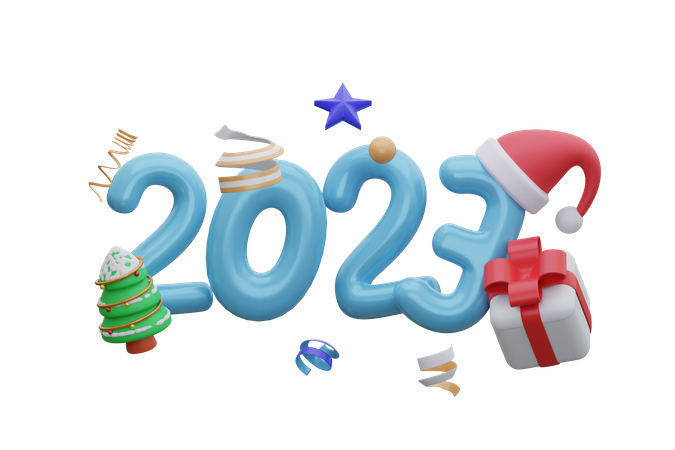 Ano Novo 2023  3D Icon