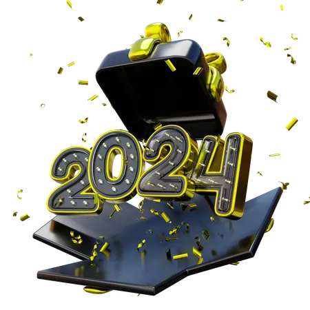 Ano Novo 2024  3D Icon