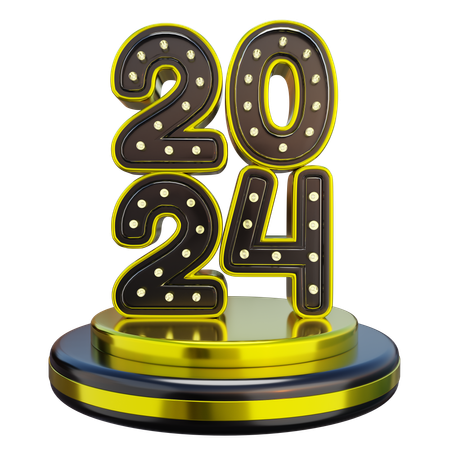 Ano Novo 2024  3D Icon