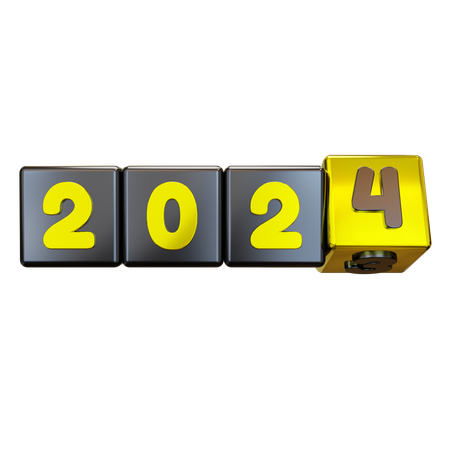 Ano Novo 2024  3D Icon