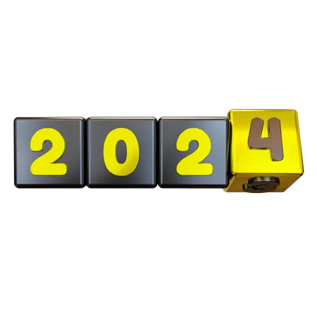 Ano Novo 2024  3D Icon