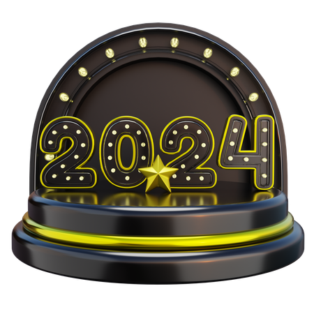 Ano Novo 2024  3D Icon