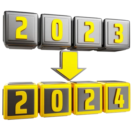 Ano Novo 2024  3D Icon