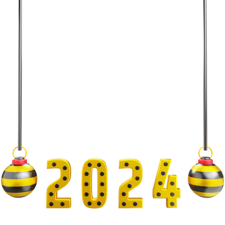 Ano Novo 2024  3D Icon