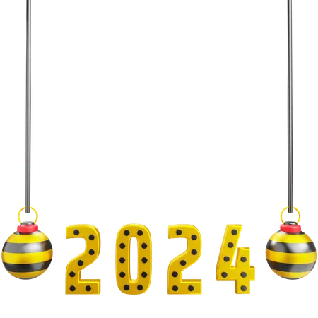 Ano Novo 2024  3D Icon