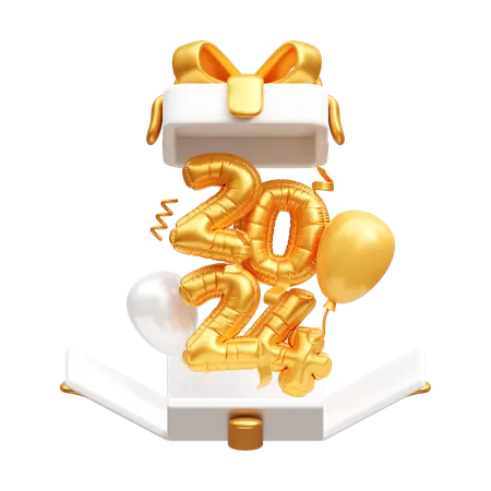 Ano Novo 2024  3D Icon