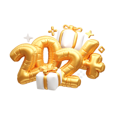 Ano Novo 2024  3D Icon