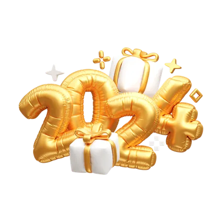 Ano Novo 2024  3D Icon