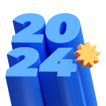 Ano Novo 2024  3D Icon