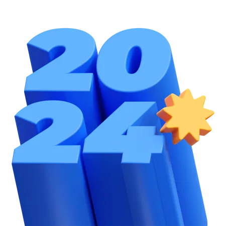 Ano Novo 2024  3D Icon