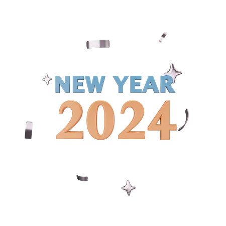 Ano Novo 2024  3D Icon